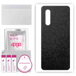 apgo Protective Skin Sticker for the back compatible with vivo X30, Wrap Film, Foil, Vinyl - Pattern Black Honeycomb
