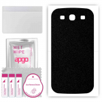 apgo Protective Skin Sticker for the back compatible with Samsung Galaxy S3 i9300, Wrap Film, Foil, Vinyl - Pattern Matte Black