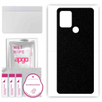 apgo Protective Skin Sticker for the back compatible with Tecno Pova, Wrap Film, Foil, Vinyl - Pattern Matte Black