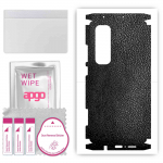 apgo Protective Skin Sticker for the back+sides compatible with Xiaomi Mi Note 10 Lite, Full Wrap Film, Foil, Vinyl - Pattern Black Leather