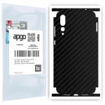 apgo Protective Skin Sticker for the back+sides compatible with Huawei P20 Pro, Full Wrap Film, Foil, Vinyl - Pattern Carbon Black