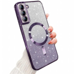 Glitter Bright kate Samsung Galaxy S24 S23 S22 S21 S20 Ultra Plus FE Case Note20 Ultra Plating Wireless MagSafe Magnetic jaoks For Galaxy S23 Ultra lilla