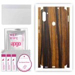 apgo Protective Skin Sticker for the back+sides compatible with Samsung Galaxy M11, Full Wrap Film, Foil, Vinyl - Pattern Tigerwood