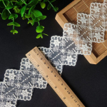 3 Jardi(2,7 miljonit)/partii laius 6,7cm Uus puuvillane niit v&otilde;rk tikandid v&otilde;rk lilled pits riided kodutekstiil dekoratiivsed aksessuaarid 3yards length valge