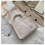 Naiste velvetist t&otilde;mblukuga &otilde;lakott V&auml;ike puuvillane l&otilde;uendist k&auml;ekott Vabaaja kandekott Naistele Eco Crossbody kott Vintage messenger kotid valge