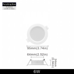 6tk/partii 3/4/6/8 tolline LED-allvalgusti 6W 9W 12W 18W 24W 220V s&uuml;vistatav laevalgusti &uuml;mmargune LED-paneeliga allavalgusti kohtvalgusti AC 220V-240V&Warm white