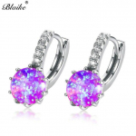 M&uuml;stika &uuml;mmargused r&otilde;ngask&otilde;rvar&otilde;ngad naistele 925 h&otilde;bedane lilla roosa valge sinine tulega opaalk&otilde;rvar&otilde;ngad Boho pulma augustamise ehted