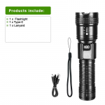 2000LM &Uuml;liv&otilde;imas LED taskulamp 18650 laetav &uuml;liereda taskulambi valgus pika ulatusega 1500m suure v&otilde;imsusega k&auml;silatern C-build in battery