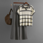 S&uuml;gistalv laisk tuul avara k&otilde;rge kraega sviiter, naiste &uuml;hev&auml;rviline l&uuml;hikeste varrukatega kootud laia s&auml;&auml;rega p&uuml;ksid, kaheosaline komplekt One Size kohv