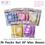 WUWUVISTA 50gX10pack Wax Beans Hair Removal Hard Wax Beads Depilatory Hot Waxing Bean for Wax Heater/Waxing Warmer Painless Beeswax For All Hair Types