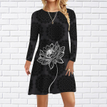 Naiste vabaajakleit S&uuml;gis Kristall Delfiiniprindiga Kleit Naistele O-kaelusega L&uuml;hikeste Varrukatega Kleit Pluss Suurus 8XL helesinine v&auml;rv