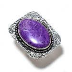 Charoite Gemstone Handmade 925 Sterling Silver Gift Jewelry Ring Size 7.5 z6r95