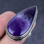 Sage Amethyst Gemstone Handmade 925 Steling Silver Gift Jewelry Ring Size 7 s7w20