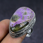 Purpurite Gemstone handmade 925 Sterling Silver gift Jewelry Ring Size 7 K1H22