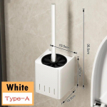 WC-hari Vannitoatarvikute puhastamine Creative P&otilde;randale seinale paigaldatav alumiiniumsulamist tualetthari WC-harja hoidiku komplekt must