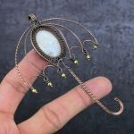 Natural Moonstone Gemstone Handmade Copper Wire Wrap Jewelry Pendant 4.41 q5r97