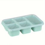 5-kambriline korduvkasutatav Bento Box lekkekindel kaasaskantav toiduhoidla koos turvalise kaanega, mis sobib ideaalselt koolit&ouml;&ouml;ks telkimiseks ja piknikuks 5&1 roheline