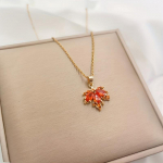 Moodne vahtralehe ripats tsirkooniumoksiidist inkrusteeritud kaelakee, meeste ja naiste ehted