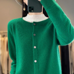 Naiste ka&scaron;miirist sviiter Qinghe ka&scaron;miir 30% ka&scaron;miir 70% vill s&uuml;gis-talvine ka&scaron;miir pullover pehme ja soe XXL tumeroheline v&auml;rv