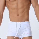 Meeste esitaskuga ujumisriided L&uuml;hikesed ujumisp&uuml;ksid Rannap&uuml;ksid Seksikad v&otilde;rgust bokserp&uuml;ksid Mugavad pehmed Hingavad M