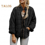 S&uuml;gistalvine naiste jope krae Pikad varrukad T&otilde;mblukuga taskud &Uuml;hev&auml;rvilised Kaelakaitse Paks soe kardigan Naistemantel XL must