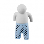 Rippuv silikoonist teeleotis peenest v&otilde;rgust mehe kujuga toidukvaliteediga lahtiste lehtedega tee j&auml;rsem filter kurn Teeruumi k&ouml;&ouml;gitarbed 1pc sinine