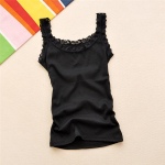 Naiste varrukateta Bodycon temperament pitsist T-s&auml;rk Vest Tank Top Naiste vestiga topid One Size must
