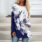 Naiste mood vabaaja T-s&auml;rk Gradient pikkade varrukatega, kaelus, keskmine pikk &uuml;laosa M must