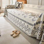 Must Boheemia Geomeetria Diivanir&auml;tik Mitmeotstarbeline Moodne Diivanikate Riie Kahepoolne Kassikindla Kriimustusvastane Diivanikate Tekid 180x130cm