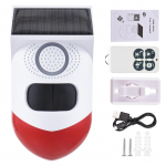 P&auml;ikese liikumisanduri alarm v&auml;litingimustes p&auml;ikesealalarm 120 dB valju sireeni LED-vilgutulede heli turvalisus valge