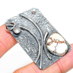 Natural Wild Horse, White Topaz Gemstone 925 Sterling Silver Pendant 2.13 d4y20