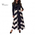 Daamile pendeldamise kleit Alla keeratav krae A-jooneline triibuline tr&uuml;kis, suur kiik, pikad varrukad, pits-lips v&ouml;&ouml;koht ametlik &auml;ristiilis kontorimaksikleit S veinipunane v&auml;rv