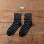 Meeste talvised sametist paksud frotee sokid &ndash; keskmise toruga, p&otilde;rand, r&auml;tik, puuvillased sokid Striped, One Size
