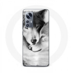 Coque Maniacase pour Xiaomi 12 5G Le loup et la louve Animal noir et blonc