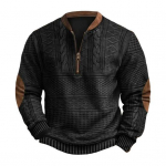 S&uuml;gistalvine meeste dressipluus, poolt&otilde;mblukuga, rombikujuline tekstuuriga lapiline kaelus, pullover, pikkade varrukatega, igap&auml;evane v&auml;lispordi topp 2XL hall