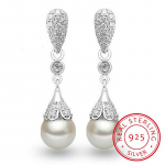 925 h&otilde;bedast p&auml;rliga ehted Naturaalsed mageveep&auml;rliga k&otilde;rvar&otilde;ngad naistele pulmah&otilde;bedast rippuv k&otilde;rvar&otilde;ngas