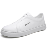 Moodsad Platvorm Nahast Slip-on Meeste Tossud Disainer Pehme Tallaga Vabaaja Board Kingad Meestele Kevad S&uuml;gis Kerge Spordi Zapatos Hombre 38 white