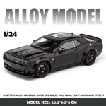 Uus simulatsioon 1:24 Dodge Challenger Hellcat Redeye Sulamist Automa Mudel Heli ja Valgusega Laste M&auml;nguasi S&uuml;nnip&auml;evakingitus Miniatuurne Auto valge