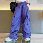 5-14a lastele Hip Hop Joggers P&uuml;ksid K&otilde;rge v&ouml;&ouml;kohaga Vintage vabaaja t&auml;navar&otilde;ivad kottis p&uuml;ksid T&uuml;drukutele p&uuml;ksid Teismeliste sirged p&uuml;ksid 140