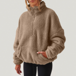 Naiste pl&uuml;&uuml;sist dressipluus Naiste mood vabaaja pikkade varrukatega tasku, n&ouml;&ouml;riga kapuutsiga t&otilde;mblukuga paks pullover dressipluus M pruun