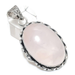 Natural Rose Quartz Gemstone 925 Sterling Silver Jewelry Pendant 2.09 s4d86