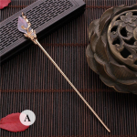 Vanaaegne Hiina stiilis juukseklamber naistele, metallist glasuuriga juuksekahvel, juuksen&otilde;el, juukseklamber A