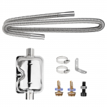 Roostevabast terasest diiselk&uuml;tteseadme v&auml;ljalasketoru koos summuti ja 2 voolikuklambriga &otilde;hkdiisel seisuk&uuml;ttekeha autosoojendi tarvikud must