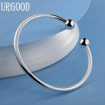 925 Sterling h&otilde;be 4 mm sile t&auml;isteraga k&auml;ev&otilde;ru Mansetin&ouml;&ouml;bid K&auml;ev&otilde;ru Mood Pulmaehted 67MM