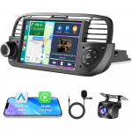 7 Fiat 500 2007-2015 jaoks Apple Carplay Android Auto Stereo Raadio GPS WIFI SWC Nutikad autos&uuml;steemid Autode multimeedia 4-core 2GB+64GB