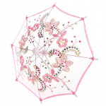 Mini Kids Hiina vintage k&auml;sitsi valmistatud pitsist tikitud vihmavarju tantsupulmarekvisiit punane