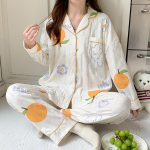 Uued naiste s&uuml;gis- ja talvised pikkade varrukatega kardiganpidžaamad vabaaja mugavad hingavad Wweet puuvillased koduriiete &uuml;likond pidžaamad M