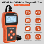 MS309 Pro OBD2 skanner mootori kontrolltule koodilugejaga, aku tester, veakoodide kustutamine, OBDII skanner diagnostikat&ouml;&ouml;riist autole oranž