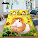 3D Hamstri Tekikott King Queen Suurus Armas Merisiga Voodipesukomplekt Lastele Teismelistele T&auml;iskasvanutele Pere Lemmikloom Loom 2/3tk Tekikott 140x200cm 3pcs