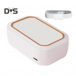 Ultraheli kontaktl&auml;&auml;tsede puhastaja 4 ajastusrežiimiga 360-kraadine k&otilde;rgsagedusliku vibratsiooniga USB-taaslaetav kontaktl&auml;&auml;tsede puhastusmasin valge